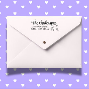 Personalize Cat Return Address  Self-inking Stamp