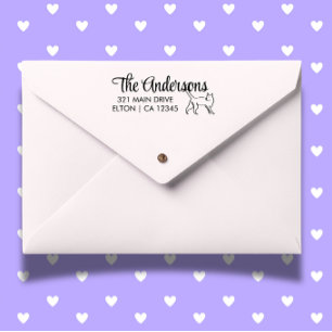 Personalize Cat Script Return Address Self-inking Stamp