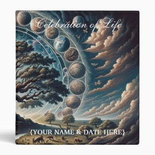 Personalize Celebration of Life Memorial Guestbook 3 Ring Binder