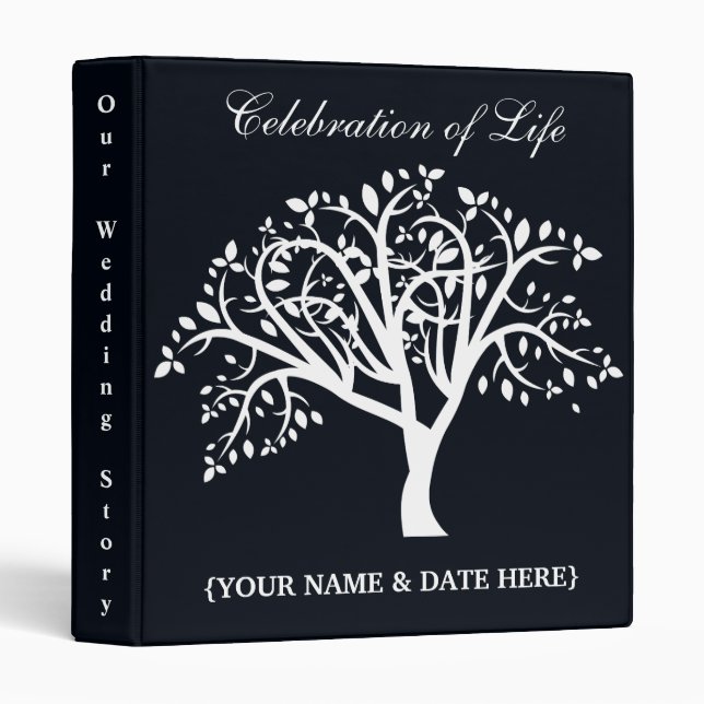 Personalize Celebration of Life Memorial Guestbook 3 Ring Binder (Front/Spine)