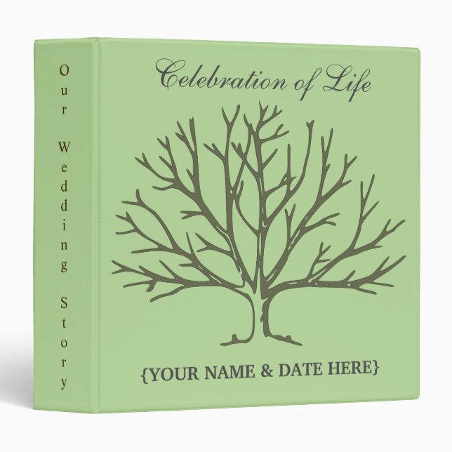 Personalize Celebration of Life Memorial Guestbook 3 Ring Binder (Front/Spine)
