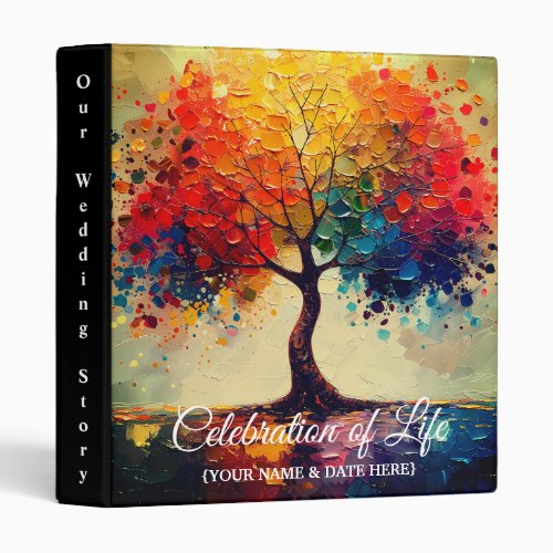 Personalize Celebration of Life Memorial Guestbook 3 Ring Binder