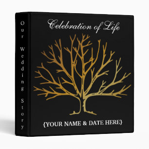 Personalize Celebration of Life Memorial Guestbook 3 Ring Binder