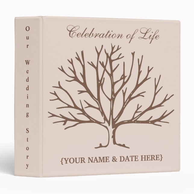 Personalize Celebration of Life Memorial Guestbook 3 Ring Binder (Front/Spine)