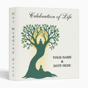 Personalize Celebration of Life Memorial Guestbook 3 Ring Binder
