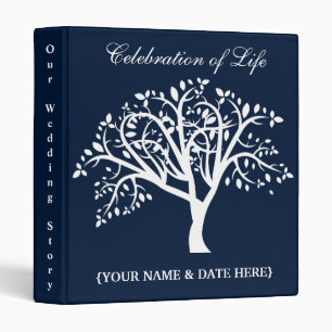 Personalize Celebration of Life Memorial Guestbook 3 Ring Binder