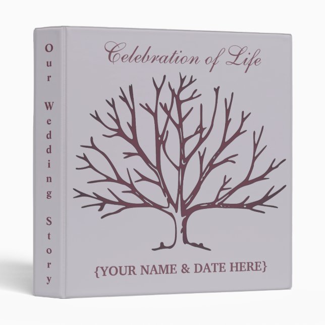 Personalize Celebration of Life Memorial Guestbook 3 Ring Binder (Front/Spine)