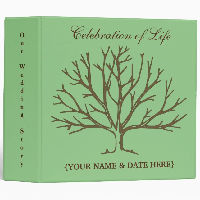 Personalize Celebration of Life Memorial Guestbook 3 Ring Binder (Front/Spine)
