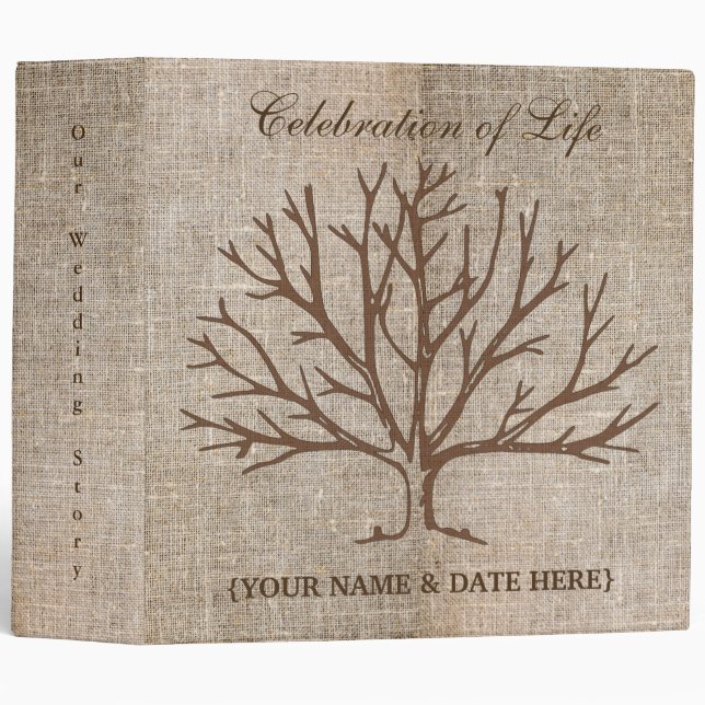 Personalize Celebration of Life Memorial Guestbook 3 Ring Binder (Front/Spine)