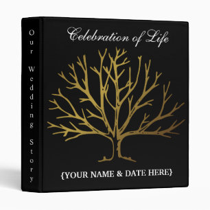 Personalize Celebration of Life Memorial Guestbook 3 Ring Binder