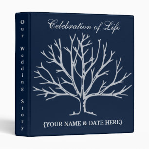 Personalize Celebration of Life Memorial Guestbook 3 Ring Binder