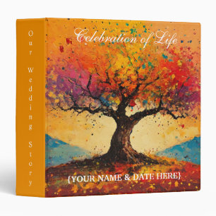 Personalize Celebration of Life Memorial Guestbook 3 Ring Binder