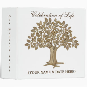 Personalize Celebration of Life Memorial Guestbook 3 Ring Binder