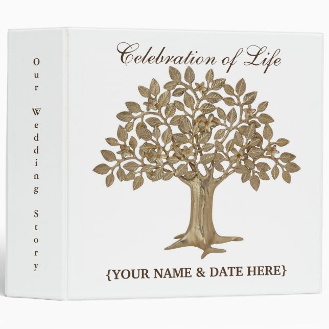 Personalize Celebration of Life Memorial Guestbook 3 Ring Binder (Front/Spine)