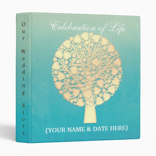 Personalize Celebration of Life Memorial Guestbook 3 Ring Binder