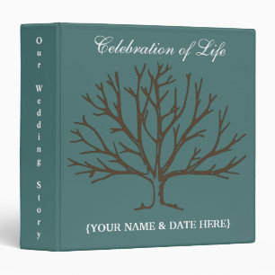 Personalize Celebration of Life Memorial Guestbook 3 Ring Binder
