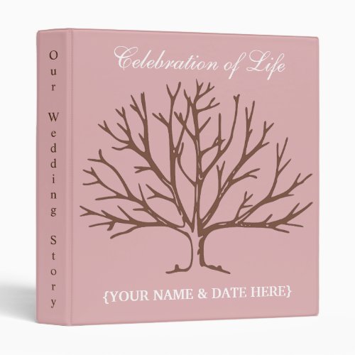 Personalize Celebration of Life Memorial Guestbook 3 Ring Binder