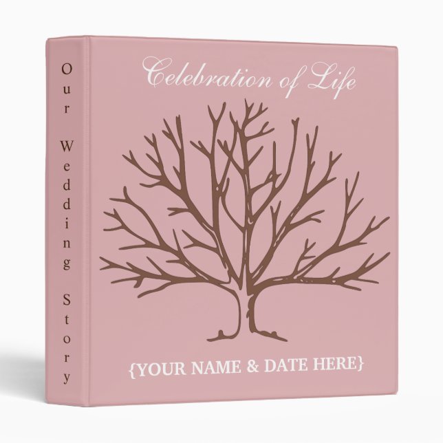 Personalize Celebration of Life Memorial Guestbook 3 Ring Binder (Front/Spine)
