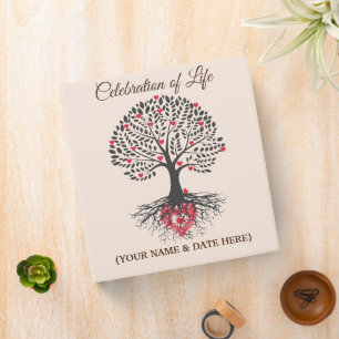 Personalize Celebration of Life Memorial Guestbook 3 Ring Binder