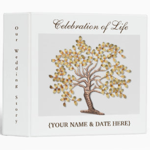 Personalize Celebration of Life Memorial Guestbook 3 Ring Binder