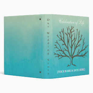 Personalize Celebration of Life Memorial Guestbook 3 Ring Binder
