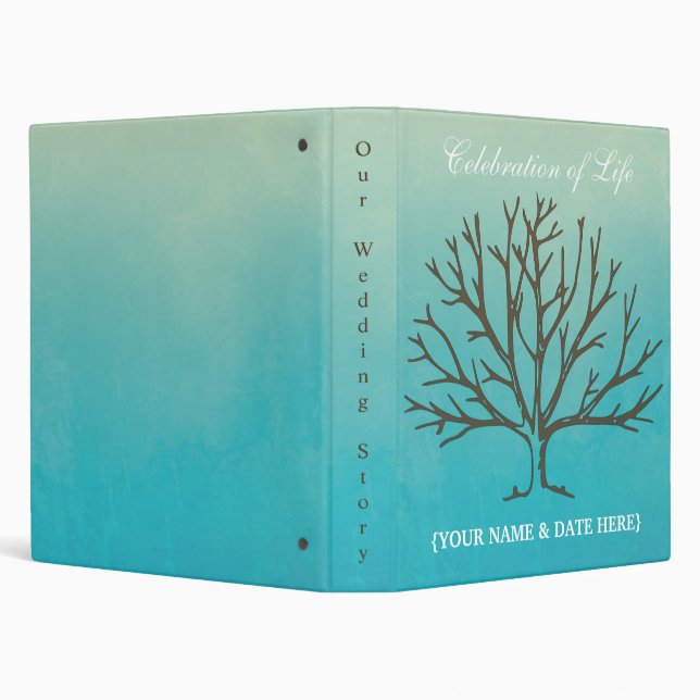 Personalize Celebration of Life Memorial Guestbook 3 Ring Binder (Background)