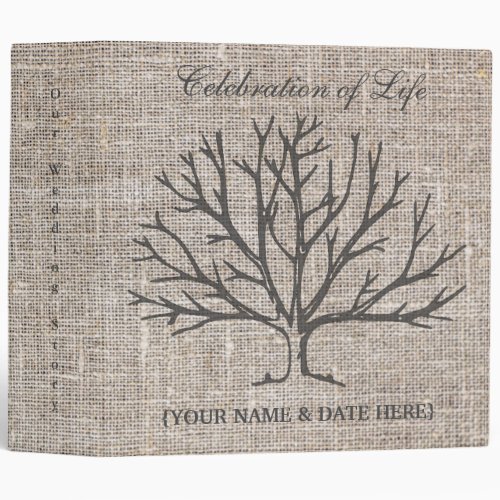 Personalize Celebration of Life Memorial Guestbook 3 Ring Binder