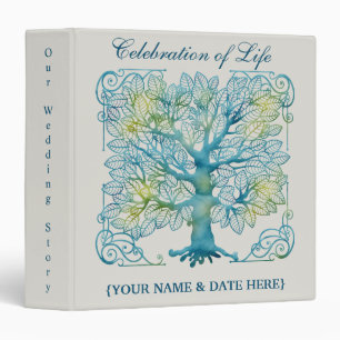 Personalize Celebration of Life Memorial Guestbook 3 Ring Binder