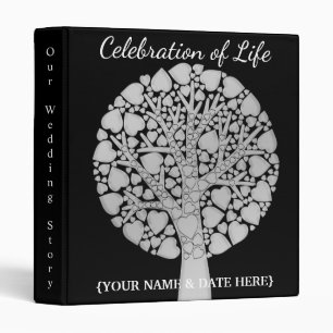 Personalize Celebration of Life Memorial Guestbook 3 Ring Binder