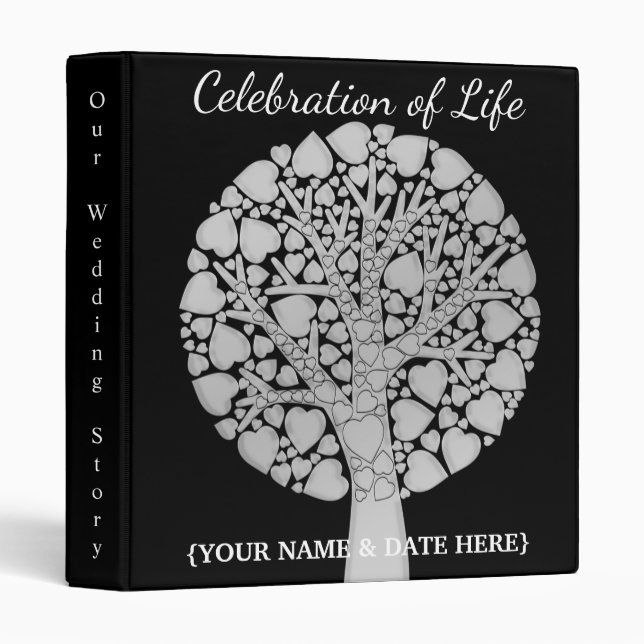 Personalize Celebration of Life Memorial Guestbook 3 Ring Binder (Front/Spine)