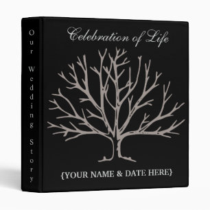 Personalize Celebration of Life Memorial Guestbook 3 Ring Binder