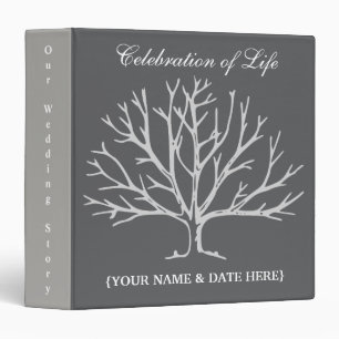 Personalize Celebration of Life Memorial Guestbook 3 Ring Binder