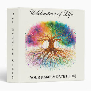 Personalize Celebration of Life Memorial Guestbook 3 Ring Binder
