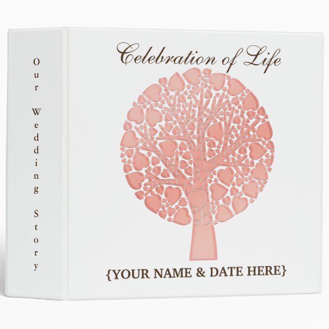 Personalize Celebration of Life Memorial Guestbook 3 Ring Binder (Front/Spine)