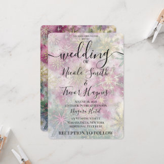 Personalize: Celebration Snowflakes Winter Wedding Invitation