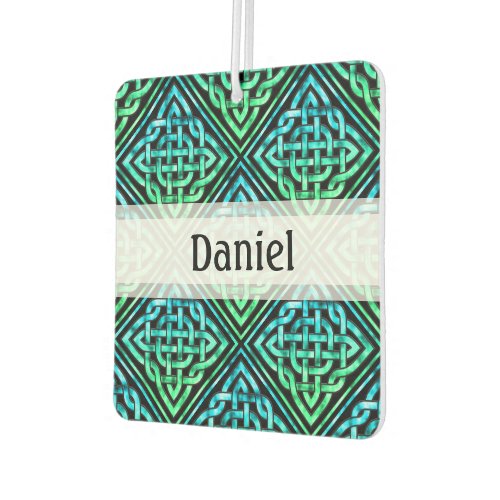 Personalize Celtic Knot _ Blue Green Air Freshener
