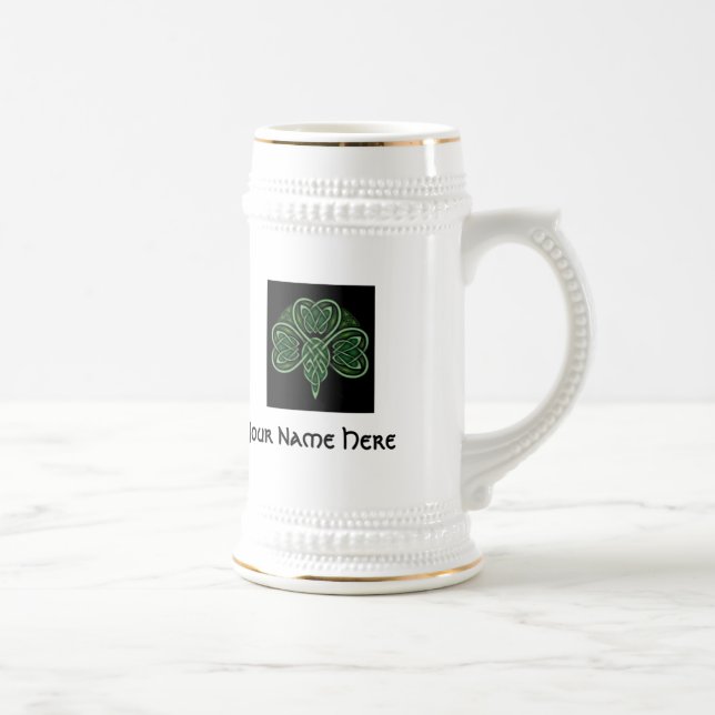 Personalize Celtic Knot Shamrock Stein (Right)