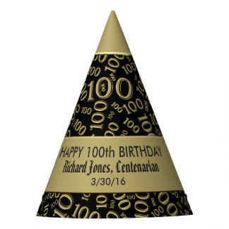 Personalize:  Centenarian, 100th Birthday Theme Party Hat