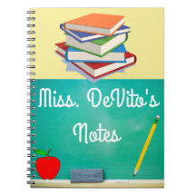 Personalize chalkboard teacher notebook with name