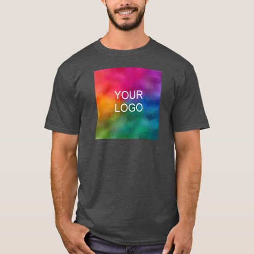 Personalize Charcoal Heather Color Template Upload T_Shirt