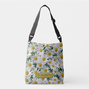Personalize - Cheerful, Bright Daisy Crossbody Bag