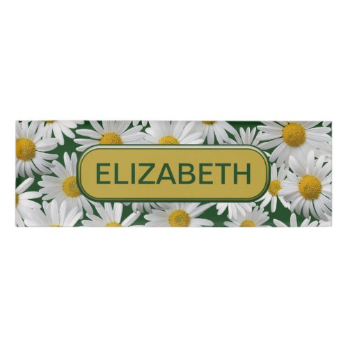 Personalize _ Cheerful Bright Daisy Name Tag
