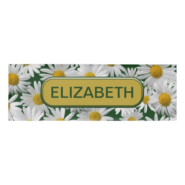 Personalize - Cheerful, Bright Daisy Name Tag (Front)