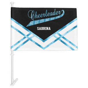 Personalize Cheerleader - Baby Blue  Car Flag