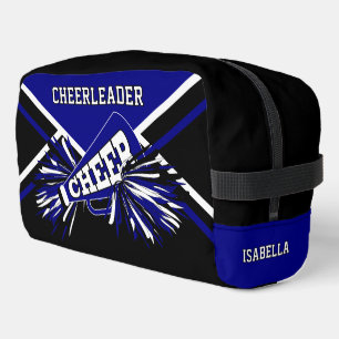 Personalize Cheerleader Blue, Black, White Dopp Kit