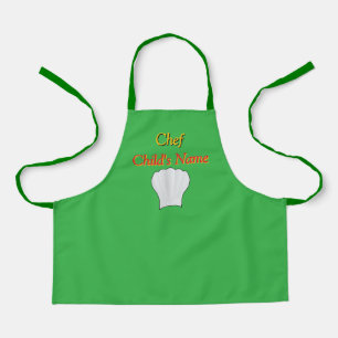 Personalize Chef Kids Green Craft Apron