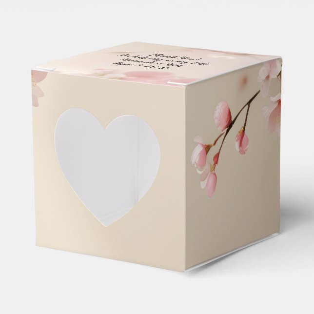 Personalize Cherry Blossom Wedding Favor Box (Front Side)