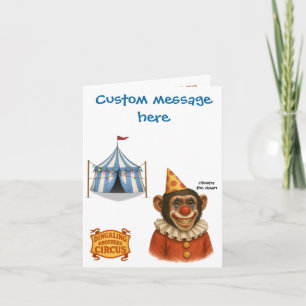 Personalize: Chester the chimp clown Card