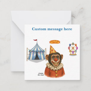 Personalize: Chester the chimp clown Note Card