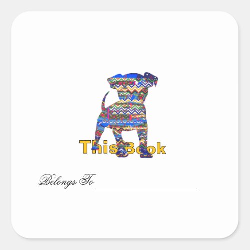 Personalize Chevron Pattern Dog Bookplate